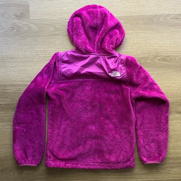 10/12 The North Face Girls Purple Fuzzy Hooded Jacket - Picture 4 of 4